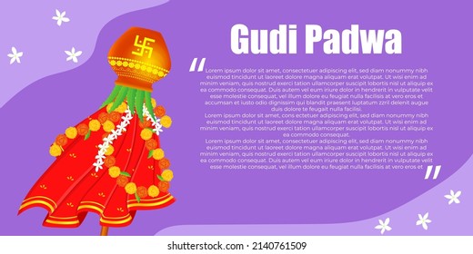 Vector illustration concept of Happy Ugadi Or gudi padwa, indian festival