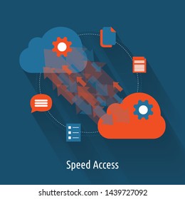 Vector illustration of a concept of high speed internet access.