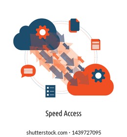 Vector illustration of a concept of high speed internet access.