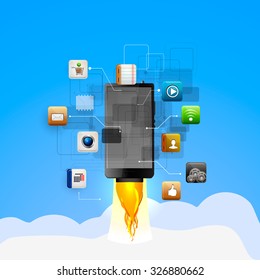 Vector illustration of a concept of high speed internet access.