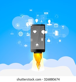 Vector Illustration Of A Concept Of High Speed Internet Access.