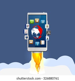 Vector illustration of a concept of high speed internet access.