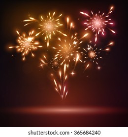 Vector illustration of the concept of a holiday fireworks.
