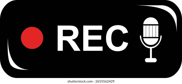 Vektorgrafik Konzeptsymbol REC-Record Audio-Sprachkommunikation