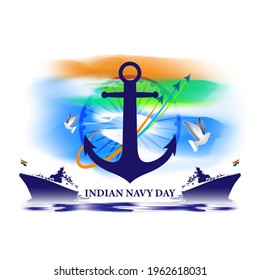 Concepto de ilustración vectorial de la celebración del Día de la Marina India. 4 de diciembre.