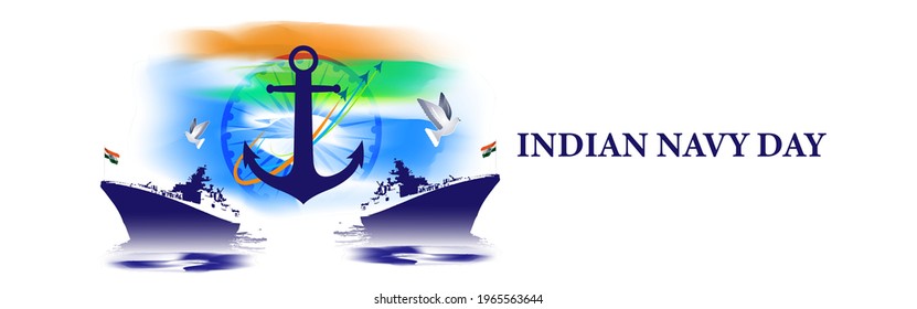 Vector Illustration Concept Indian Navy Day Stock Vector (Royalty Free ...