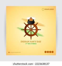 Vector illustration concept of Indian Navy Day celebration 4 December.