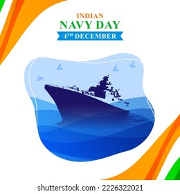 Concepto de ilustración vectorial de la celebración del Día de la Marina de la India el 4 de diciembre.