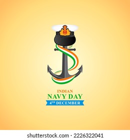 Vector illustration concept of Indian Navy Day celebration 4 December.