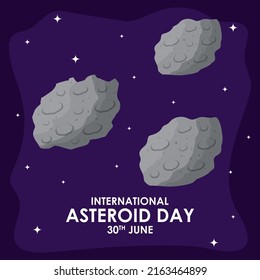 Vector illustration concept of International Asteroid Day banner