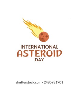 Vector illustration concept of International Asteroid Day banner. 30th June.