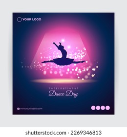 Vector illustration concept of International Dance Day greeting