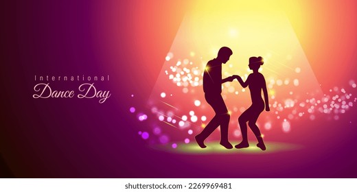 Vector illustration concept of International Dance Day greeting