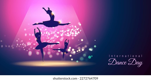 Vector illustration concept of International Dance Day greeting