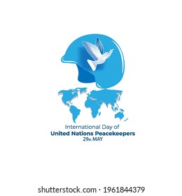 Vector illustration concept of International Day of United Nations Peacekeepers. May 29.