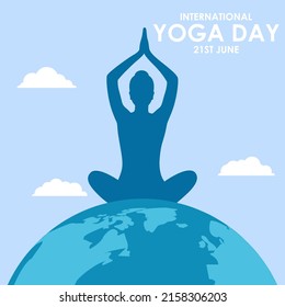 Vector illustration concept of International Yoga Day greeting