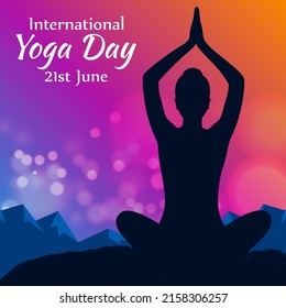 Vector illustration concept of International Yoga Day greeting