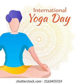 Vector illustration concept of International Yoga Day greeting