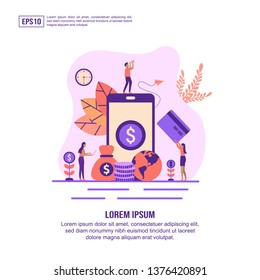 Vector illustration concept of internet banking. Modern illustration conceptual for banner, flyer, promotion, marketing material, online advertising, business presentation