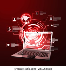 Vector illustration of the concept of Internet technology