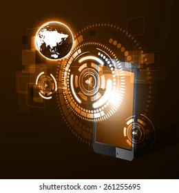 Vector illustration of the concept of Internet technology