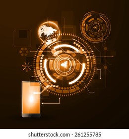 Vector illustration of the concept of Internet technology
