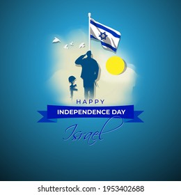 Vector illustration concept of Israel Independence Day, Yom Ha'atzmaut. National day of Israel.