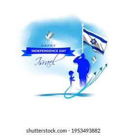 Vector illustration concept of Israel Independence Day, Yom Ha'atzmaut. National day of Israel.