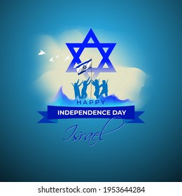 Vector illustration concept of Israel Independence Day, Yom Ha'atzmaut. National day of Israel.