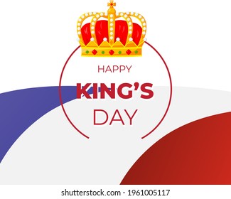 Vector illustration concept of King's Day celebrations in Netherlands. Dutch national holiday