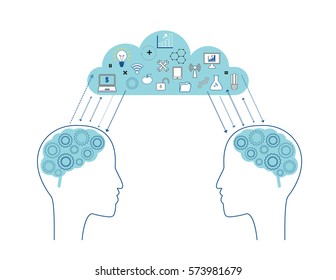 Vector illustration concept of knowledge, idea, education, creativity or communication