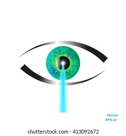 Vector illustration of a concept of laser vision correction.