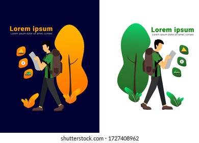 vector illustration concept of learning about navigation