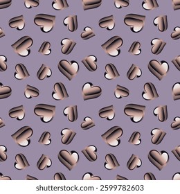 vector illustration of the concept of a love heart made of metal simple stylized abstract seamless pattern for background, wrapping paper, fabric