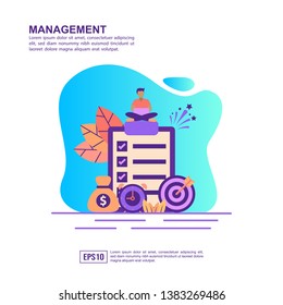 Vector illustration concept of management. Modern illustration conceptual for banner, flyer, promotion, marketing material, online advertising, business presentation