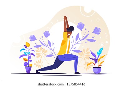 Vector illustration, concept of meditation during working hours, break, health benefits of the body, mind and emotions, thought process - Vector 