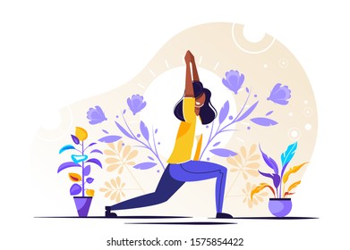 Vector illustration, concept of meditation during working hours, break, health benefits of the body, mind and emotions, thought process - Vector 