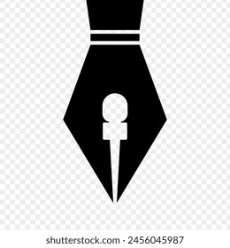 Vector illustration concept of mic in pen nib silhouette on transparent background