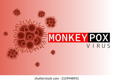 Vector illustration of the concept of the monkey pox virus. A banner to inform and warn about the spread of the disease, symptoms or precautions. 