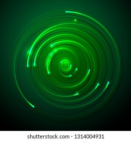 Vector illustration concept of movement of electrons. Light lines moving forward. Theme technology abstract background.