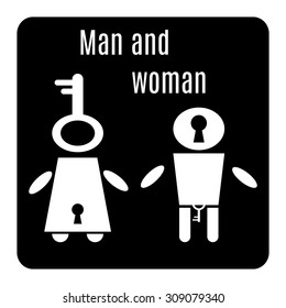Vector illustration. Concept - the nature of men and women