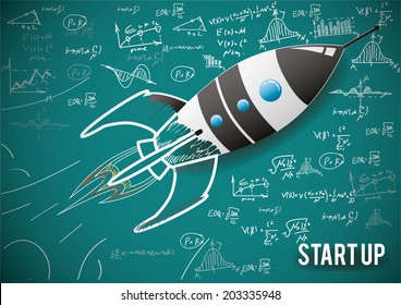 Vector illustration concept of new business project start-up development and launch a new innovation product.