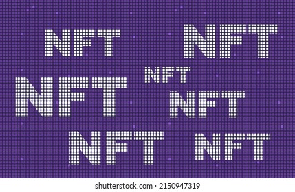 Vector illustration concept nft banner for website. Cryptocurrency banner. Non-renewable token, crypto collectibles, art, games