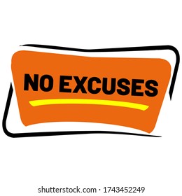 Vector Illustration Concept No Excuses. Fitness Gym Muscle Workout. Inspiring And Motivational Quote Poster.