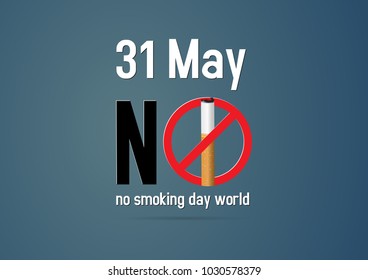 vector Illustration of concept no smoking day world,31 May.No Tobacco Day .smoke to bones.die,paper craft