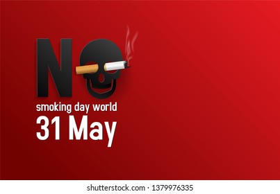 vector Illustration of concept no smoking day world,31 May.No Tobacco Day.