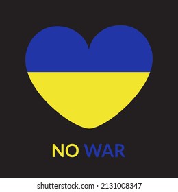 Vector illustration of the concept of no war. Poster No to war and military attack on Ukraine.