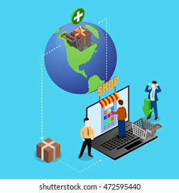 Vector illustration concept of online shopping.