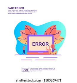 Vector illustration concept of page error. Modern illustration conceptual for banner, flyer, promotion, marketing material, online advertising, business presentation