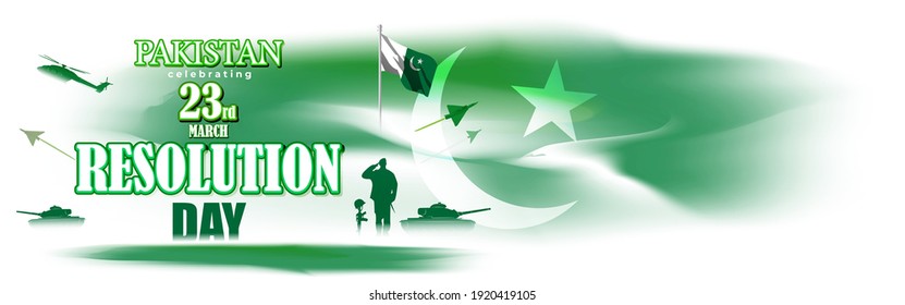 Vector Illustration Concept Pakistan Day Greeting Stock Vector (Royalty ...